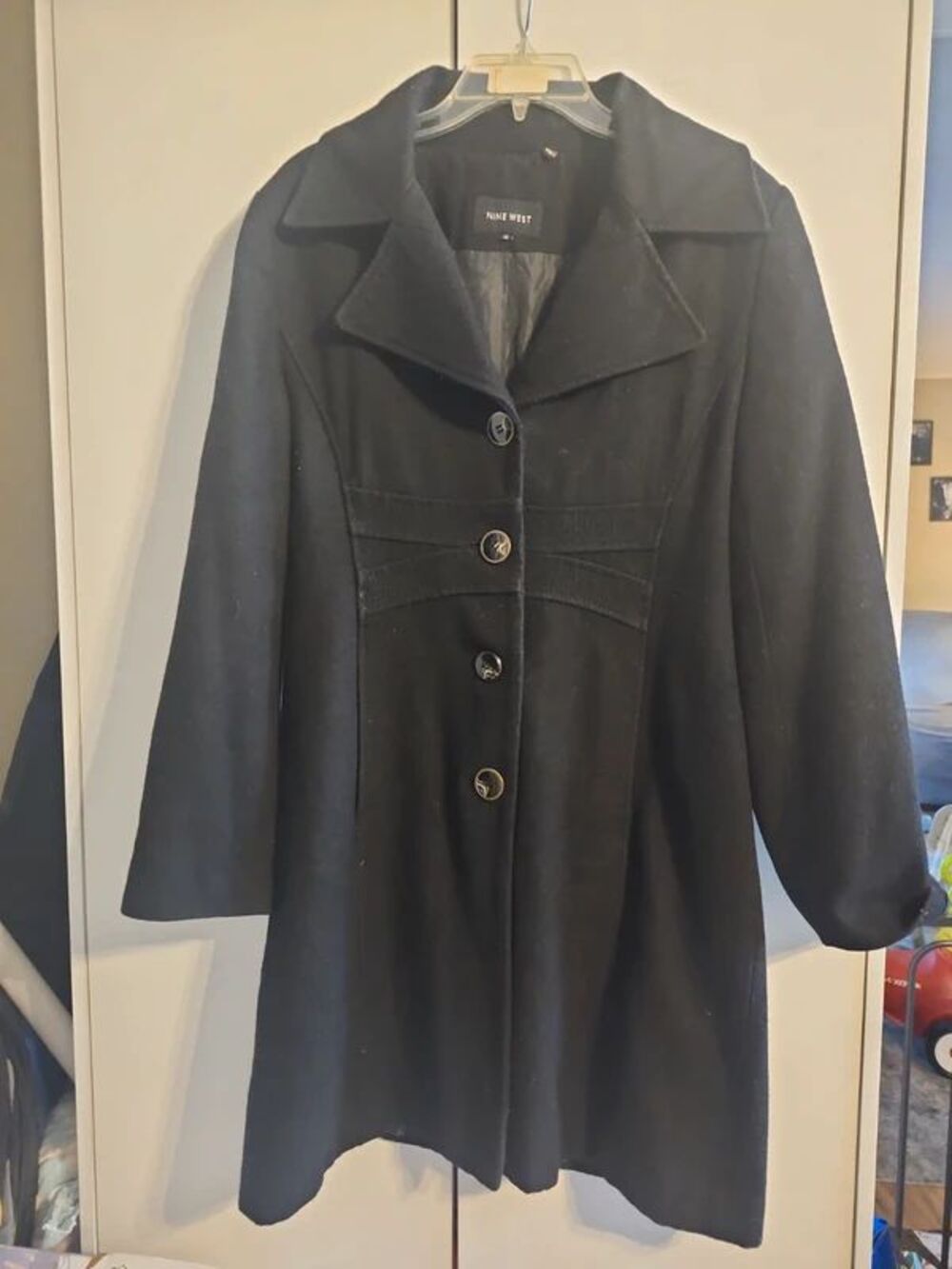 Nine West black pea coat size 12